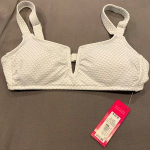 New with tags bikini top white with silver small